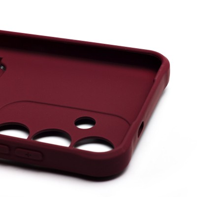 Чехол-накладка для Samsung Galaxy S25 (бордовый) - SC304 с картхолдером