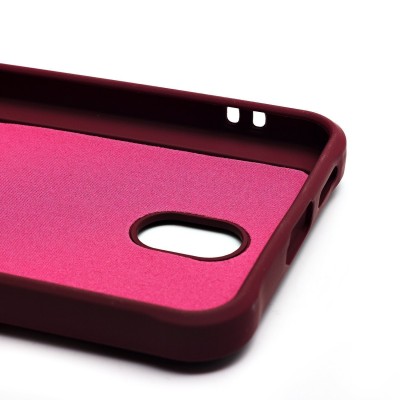 Чехол-накладка для Samsung Galaxy S25 (бордовый) - SC304 с картхолдером