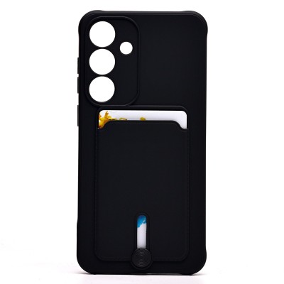Чехол-накладка для Samsung Galaxy S25+ (черный) - SC304 с картхолдером