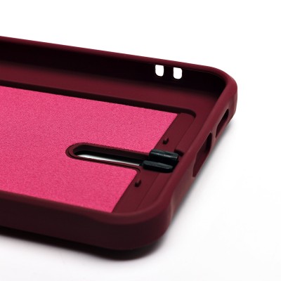 Чехол-накладка для Samsung Galaxy S25+ (бордовый) - SC304 с картхолдером