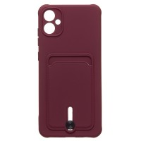 Чехол-накладка для Samsung A055 Galaxy A05 (бордовый) - SC304 с картхолдером