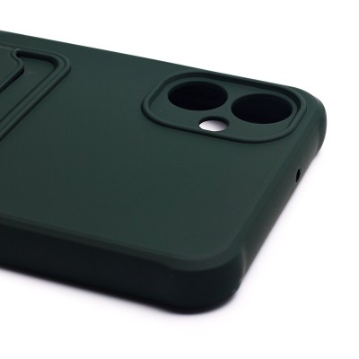 Чехол-накладка для Samsung A055 Galaxy A05 (темно-зеленый) - SC304 с картхолдером