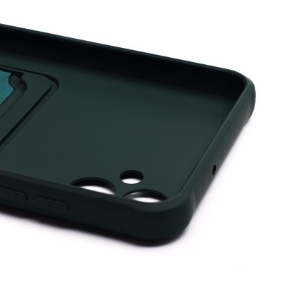 Чехол-накладка для Samsung A055 Galaxy A05 (темно-зеленый) - SC304 с картхолдером