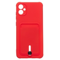 Чехол-накладка для Samsung A055 Galaxy A05 (красный) - SC304 с картхолдером
