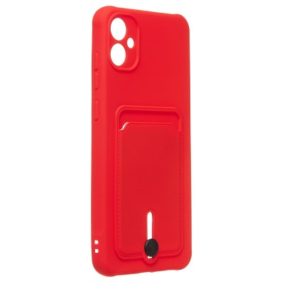 Чехол-накладка для Samsung A055 Galaxy A05 (красный) - SC304 с картхолдером