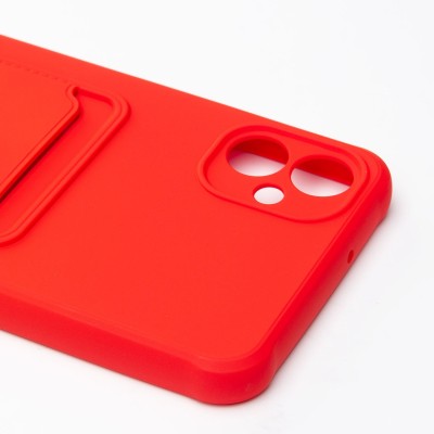 Чехол-накладка для Samsung A055 Galaxy A05 (красный) - SC304 с картхолдером