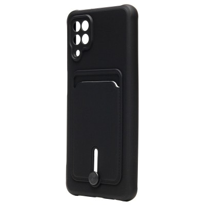 Чехол-накладка для Samsung A125 Galaxy A12 (черный) - SC304 с картхолдером