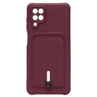 Чехол-накладка для Samsung A125 Galaxy A12 (бордовый) - SC304 с картхолдером