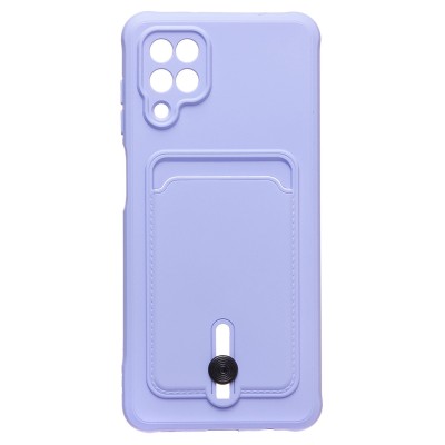 Чехол-накладка для Samsung A125 Galaxy A12 (темно-фиолетовый) - SC304 с картхолдером