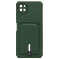 Чехол-накладка для Samsung A226 Galaxy A22s 5G (темно-зеленый) - SC304 с картхолдером