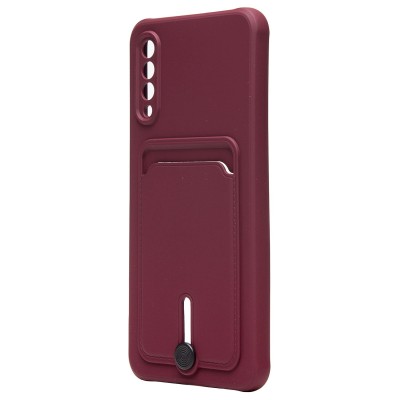 Чехол-накладка для Samsung A507 Galaxy A50s (бордовый) - SC304 с картхолдером