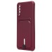Чехол-накладка для Samsung A507 Galaxy A50s (бордовый) - SC304 с картхолдером