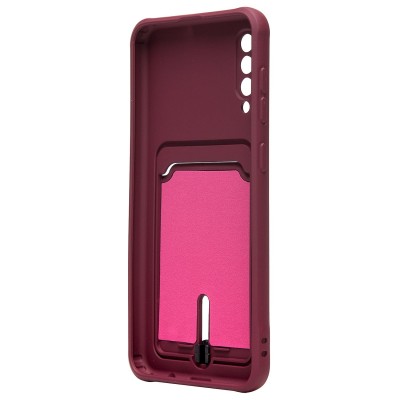 Чехол-накладка для Samsung A507 Galaxy A50s (бордовый) - SC304 с картхолдером