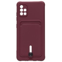 Чехол-накладка для Samsung A515 Galaxy A51 4G (бордовый) - SC304 с картхолдером