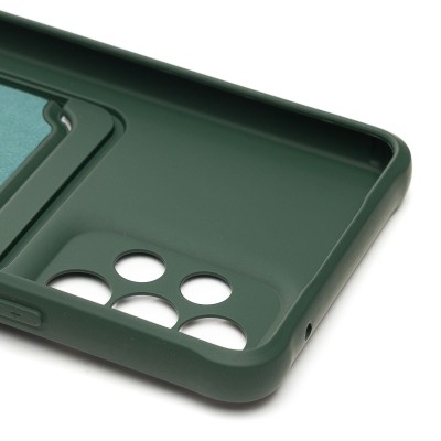 Чехол-накладка для Samsung A536 Galaxy A53 5G (темно-зеленый) - SC304 с картхолдером