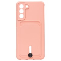 Чехол-накладка для Samsung G990 Galaxy S21FE (светло-розовый) - SC304 с картхолдером