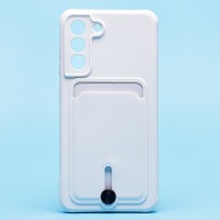 Чехол-накладка для Samsung G990 Galaxy S21FE (белый) - SC304 с картхолдером