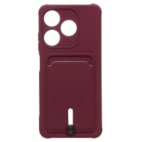 Чехол-накладка для Tecno Spark 10 4G (бордовый) - SC304 с картхолдером