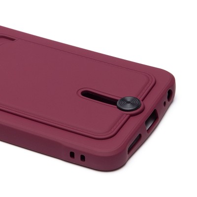 Чехол-накладка для Tecno Spark 10 4G (бордовый) - SC304 с картхолдером