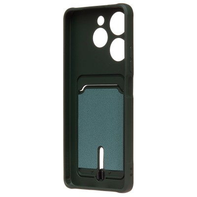 Чехол-накладка для Tecno Spark 10 Pro (темно-зеленый) - SC304 с картхолдером