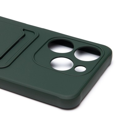 Чехол-накладка для Tecno Spark 10 Pro (темно-зеленый) - SC304 с картхолдером