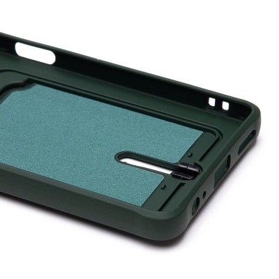 Чехол-накладка для Tecno Spark 10 Pro (темно-зеленый) - SC304 с картхолдером