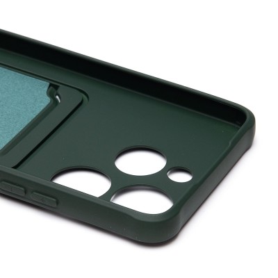 Чехол-накладка для Tecno Spark 10 Pro (темно-зеленый) - SC304 с картхолдером
