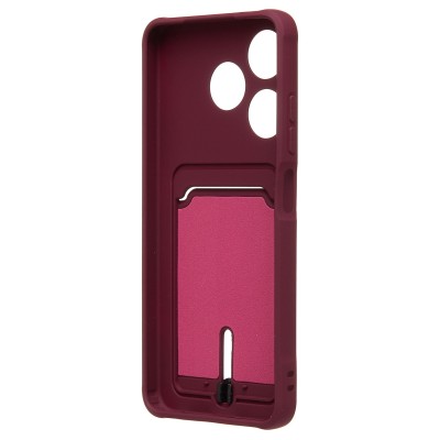 Чехол-накладка для Tecno Spark 10C (бордовый) - SC304 с картхолдером
