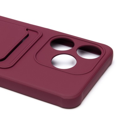 Чехол-накладка для Tecno Spark 10C (бордовый) - SC304 с картхолдером