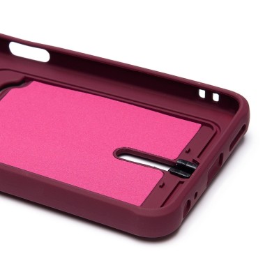 Чехол-накладка для Tecno Spark 10C (бордовый) - SC304 с картхолдером