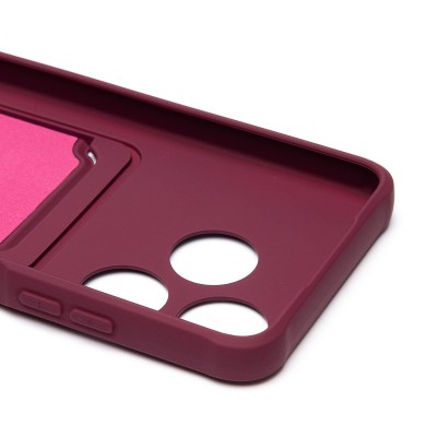 Чехол-накладка для Tecno Spark 10C (бордовый) - SC304 с картхолдером