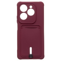 Чехол-накладка для Tecno Spark 20 Pro (бордовый) - SC304 с картхолдером