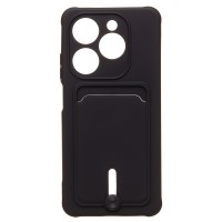 Чехол-накладка для Tecno Spark 20C (черный) - SC304 с картхолдером