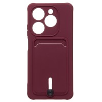 Чехол-накладка для Teco Spark 20C (бордовый) - SC304 с картхолдером