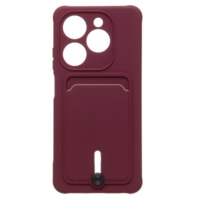 Чехол-накладка для Teco Spark 20C (бордовый) - SC304 с картхолдером