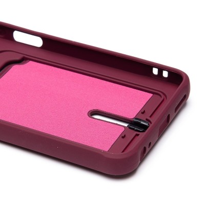 Чехол-накладка для Teco Spark 20C (бордовый) - SC304 с картхолдером