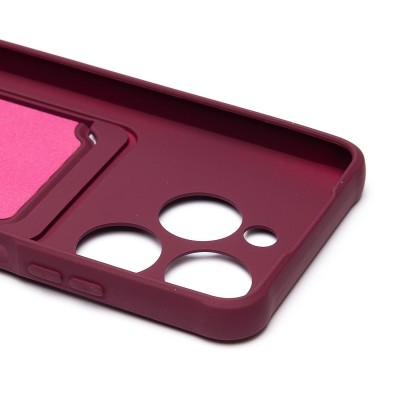 Чехол-накладка для Teco Spark 20C (бордовый) - SC304 с картхолдером