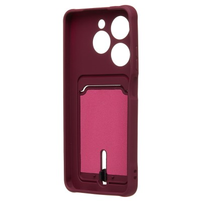 Чехол-накладка для Tecno Spark 20C (бордовый) - SC304 с картхолдером