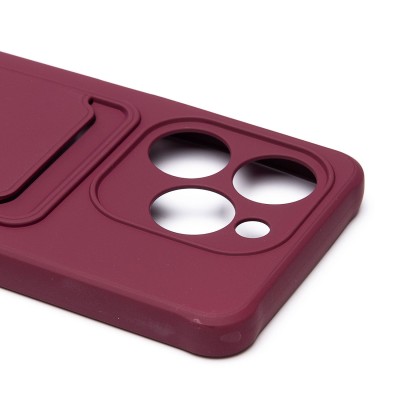 Чехол-накладка для Tecno Spark 20C (бордовый) - SC304 с картхолдером