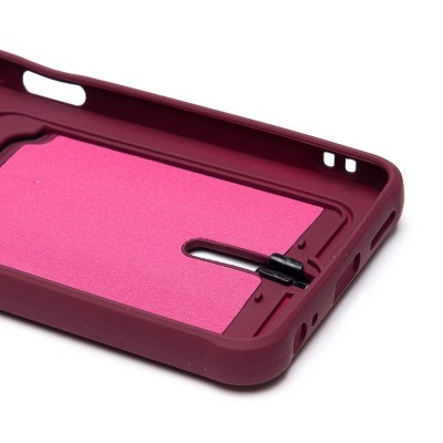 Чехол-накладка для Tecno Spark 20C (бордовый) - SC304 с картхолдером