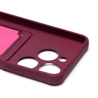 Чехол-накладка для Tecno Spark 20C (бордовый) - SC304 с картхолдером