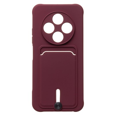 Чехол-накладка для Tecno Spark 30 4G (бордовый) - SC304 с картхолдером