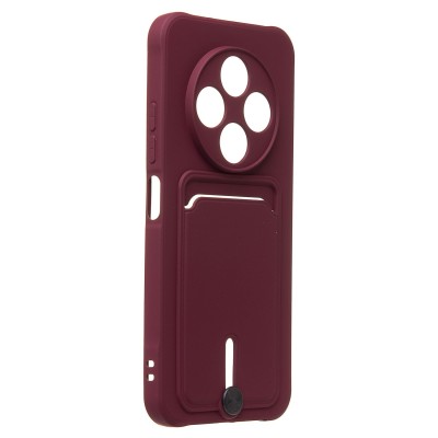 Чехол-накладка для Tecno Spark 30 4G (бордовый) - SC304 с картхолдером