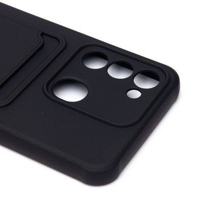 Чехол-накладка для Tecno Spark 8c (черный) - SC304 с картхолдером