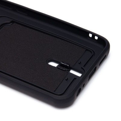 Чехол-накладка для Tecno Spark 8c (черный) - SC304 с картхолдером