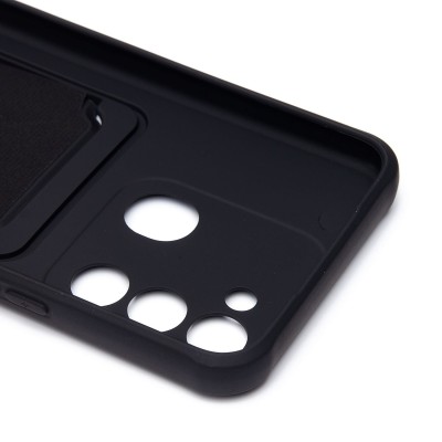 Чехол-накладка для Tecno Spark 8c (черный) - SC304 с картхолдером