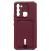 Чехол-накладка для Tecno Spark 8c (бордовый) - SC304 с картхолдером