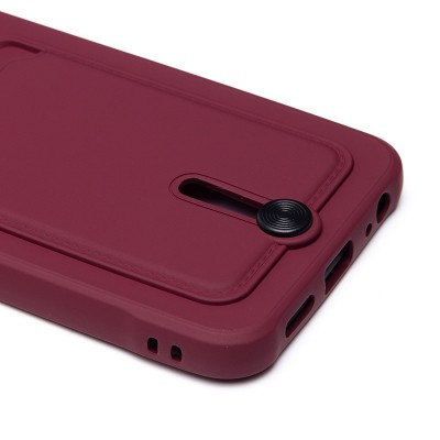 Чехол-накладка для Tecno Spark 8c (бордовый) - SC304 с картхолдером