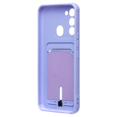 Чехол-накладка для Tecno Spark 8c (темно-фиолетовый) - SC304 с картхолдером