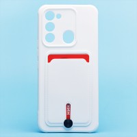 Чехол-накладка для Tecno Spark 8c (белый) - SC304 с картхолдером